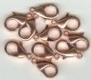 10 22mm Bright Copper Plated Lobster Claw Clasps